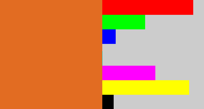 Hex color #e26c22 - brownish orange
