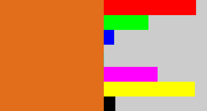 Hex color #e26d1a - brownish orange