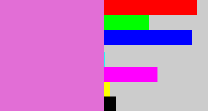 Hex color #e26ed6 - purply pink