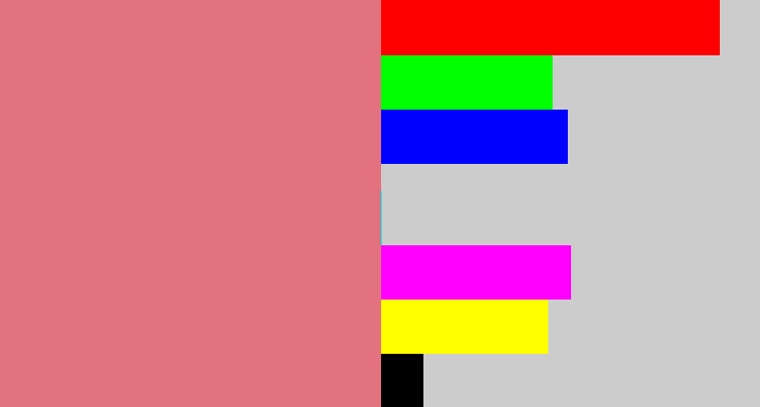 Hex color #e2727e - pinkish