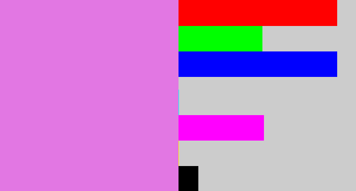 Hex color #e277e3 - purply pink