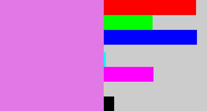 Hex color #e277e6 - purply pink