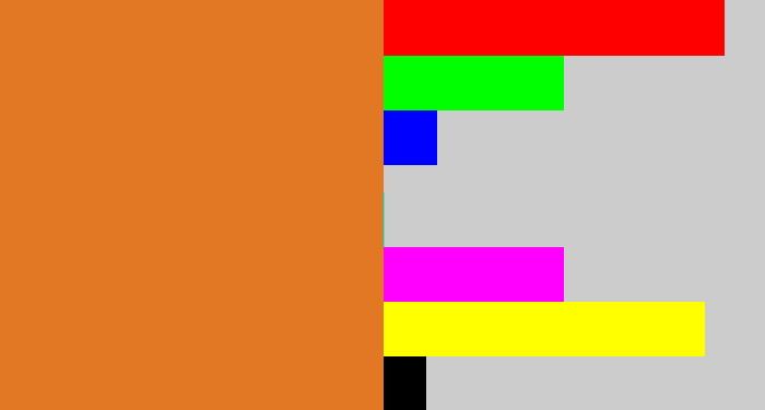 Hex color #e27824 - brownish orange