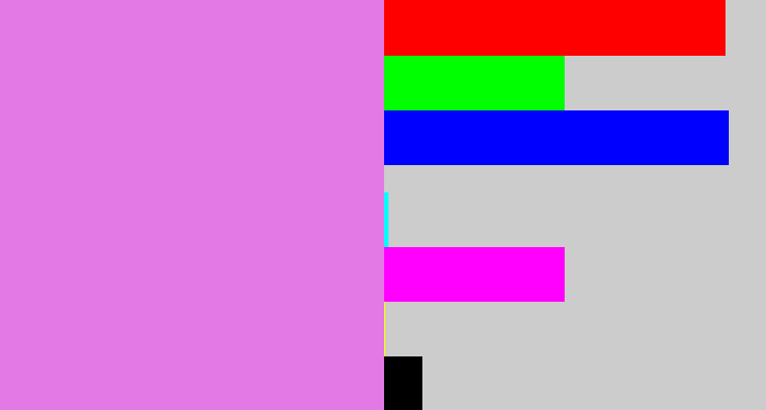 Hex color #e279e5 - purply pink