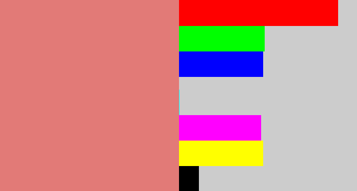 Hex color #e27a77 - pinkish