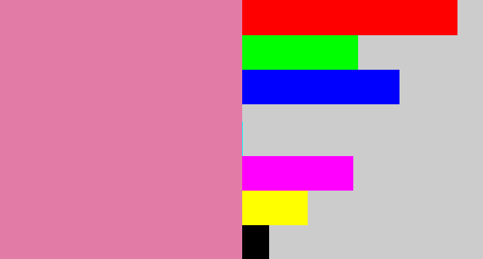 Hex color #e27ba6 - dull pink