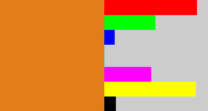 Hex color #e27d1a - brownish orange