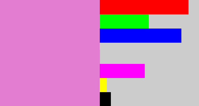 Hex color #e27dd2 - lavender pink