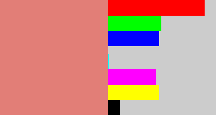 Hex color #e27e77 - pinkish