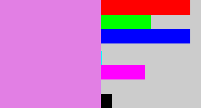 Hex color #e27fe4 - lavender pink
