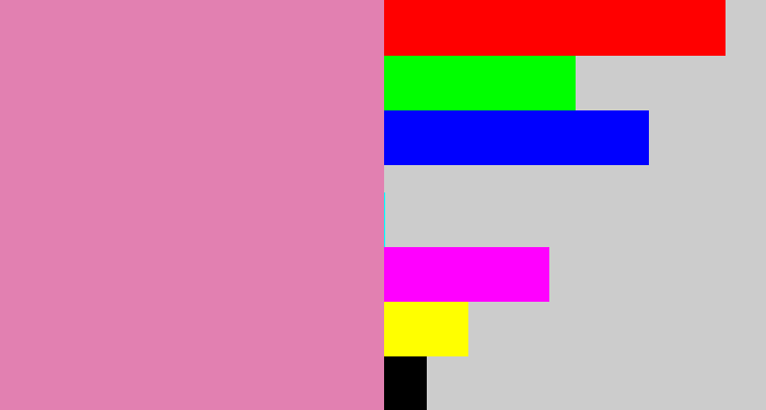 Hex color #e280b1 - pig pink