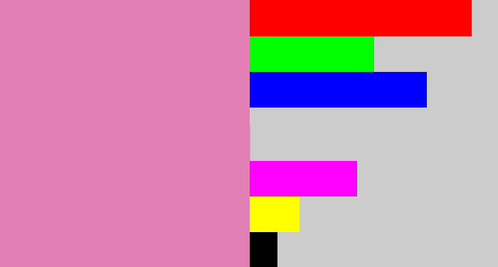 Hex color #e280b5 - pig pink