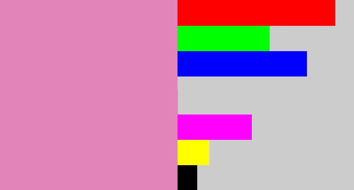 Hex color #e284b9 - pig pink