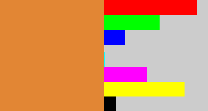 Hex color #e28634 - dull orange