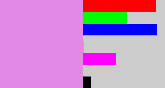 Hex color #e289e5 - lavender pink