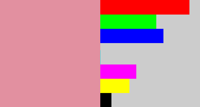Hex color #e290a0 - pig pink