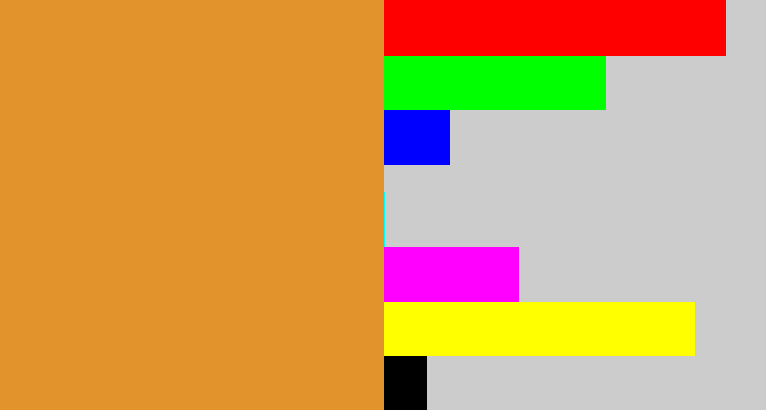 Hex color #e2932c - dull orange
