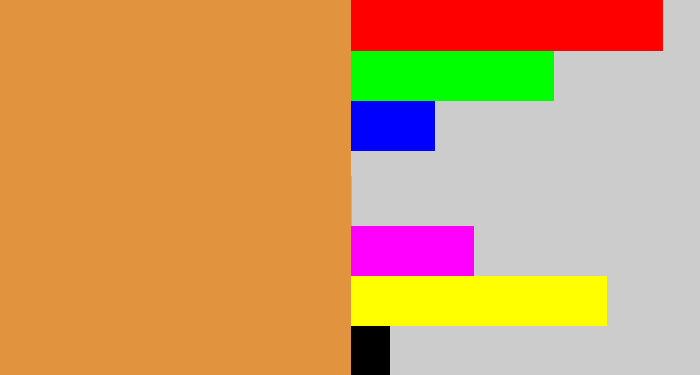 Hex color #e2933d - dull orange