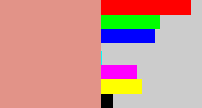Hex color #e29388 - pinkish tan
