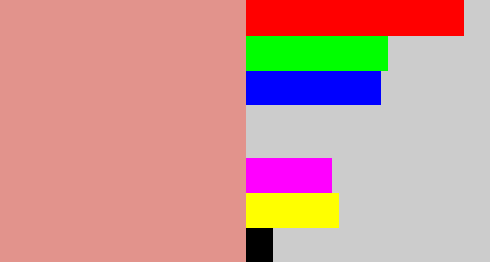 Hex color #e2938c - pinkish tan