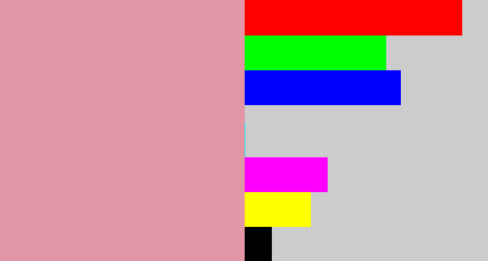Hex color #e295a4 - pig pink