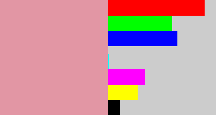 Hex color #e296a4 - pig pink