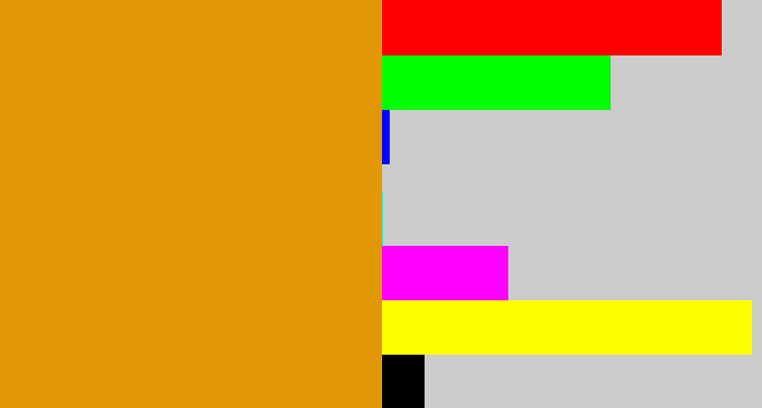 Hex color #e29806 - burnt yellow
