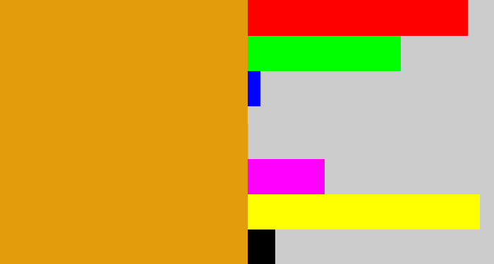 Hex color #e29d0d - burnt yellow