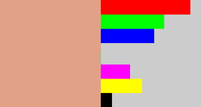 Hex color #e2a186 - pinkish tan