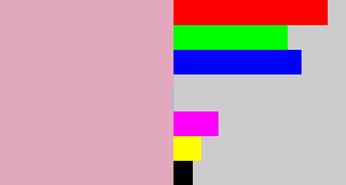 Hex color #e2a8bd - faded pink