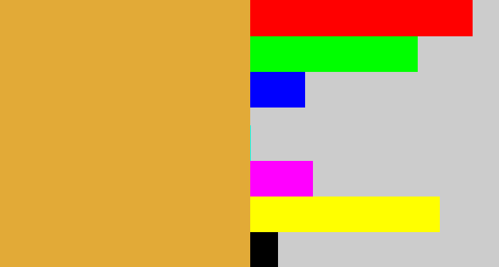 Hex color #e2aa37 - macaroni and cheese