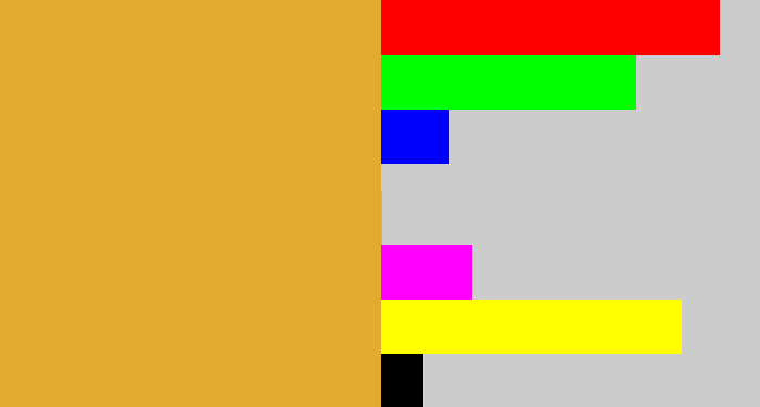 Hex color #e2ab2f - macaroni and cheese