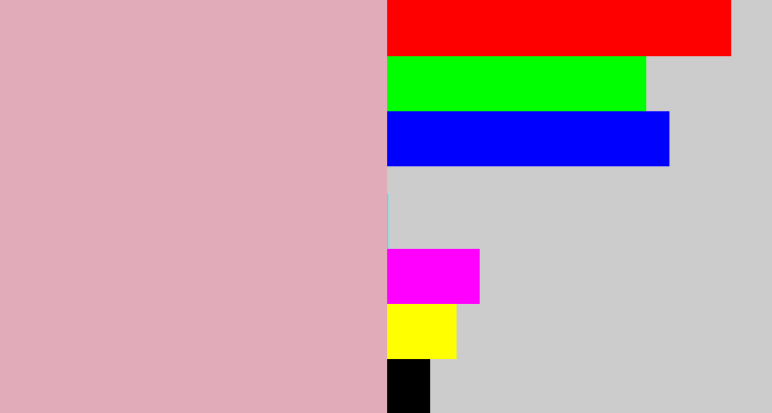 Hex color #e2abb9 - faded pink