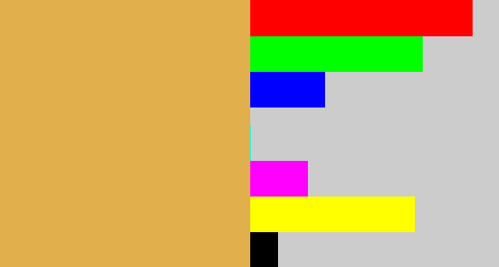 Hex color #e2af4d - butterscotch