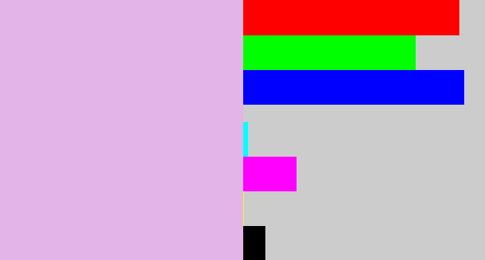 Hex color #e2b4e7 - light violet