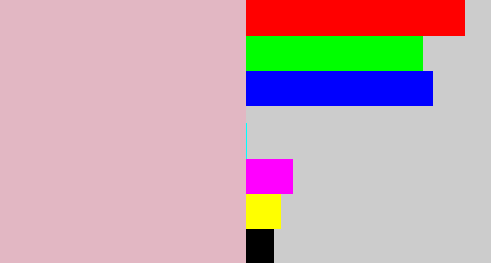 Hex color #e2b7c3 - soft pink