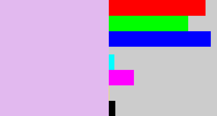Hex color #e2b9ef - light violet