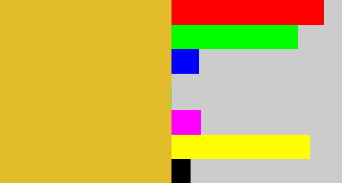Hex color #e2bc2a - macaroni and cheese