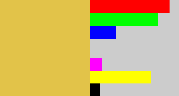 Hex color #e2c349 - maize