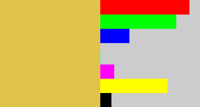 Hex color #e2c34a - maize