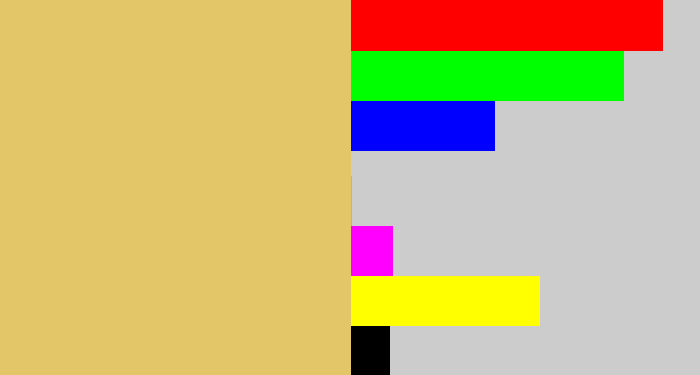Hex color #e2c668 - sand