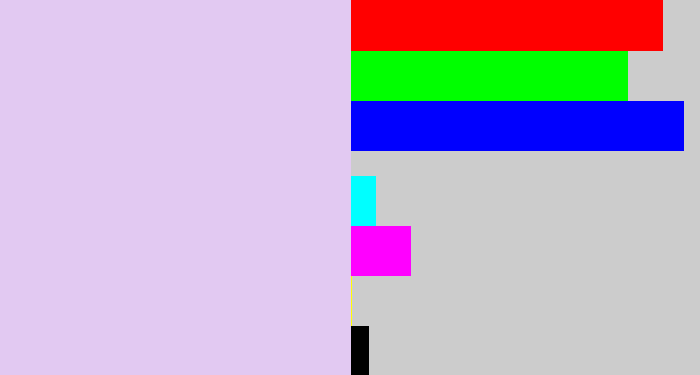 Hex color #e2c9f2 - light lavender