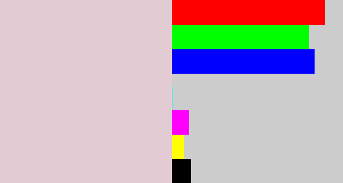 Hex color #e2cbd3 - light grey