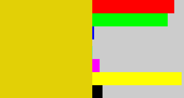 Hex color #e2d006 - piss yellow