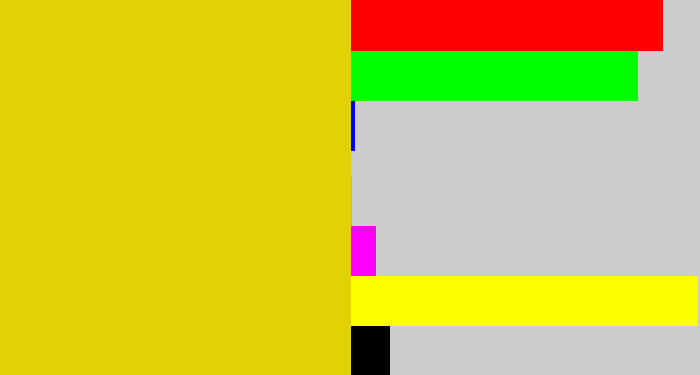 Hex color #e2d203 - piss yellow