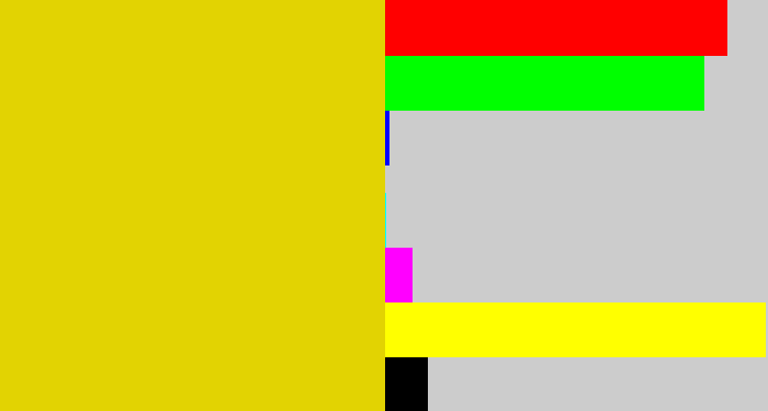Hex color #e2d302 - piss yellow