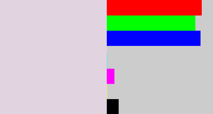 Hex color #e2d3e1 - light grey
