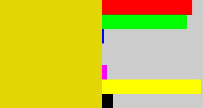 Hex color #e2d604 - piss yellow