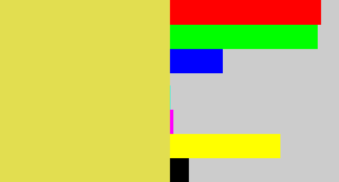 Hex color #e2de50 - dull yellow