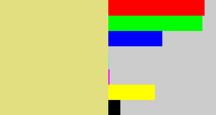 Hex color #e2df80 - sandy